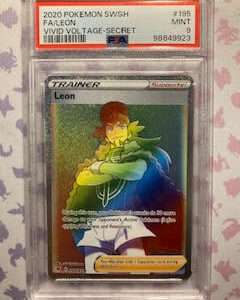 Rainbow rare Leon PSA 9 195/185